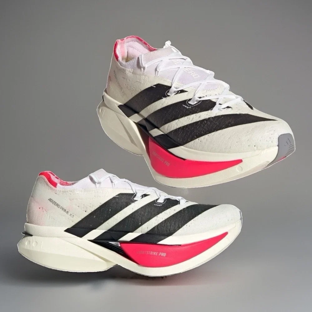 Men Size 8.5 Adidas Adizero Prime X3 Strung Sneakers Running Shoes White JR2597
